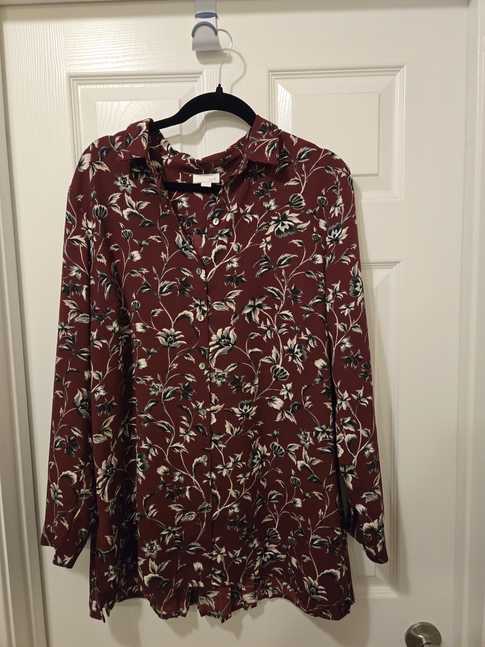J. Jill Burgundy Floral Mini Dress